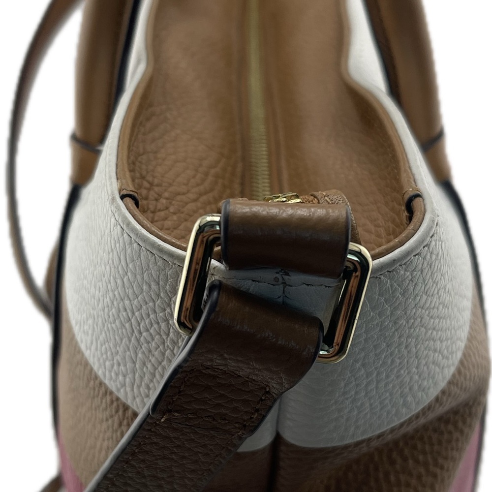 RADLEY LONDON Brown and White Shoulder Bag with Pebbled Leather